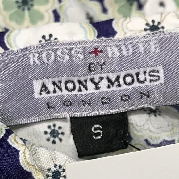 Anonymous Blue Floral Top Size Small Spaghetti Strap V-Neck Sexy Summer Cotton - Picture 4 of 6